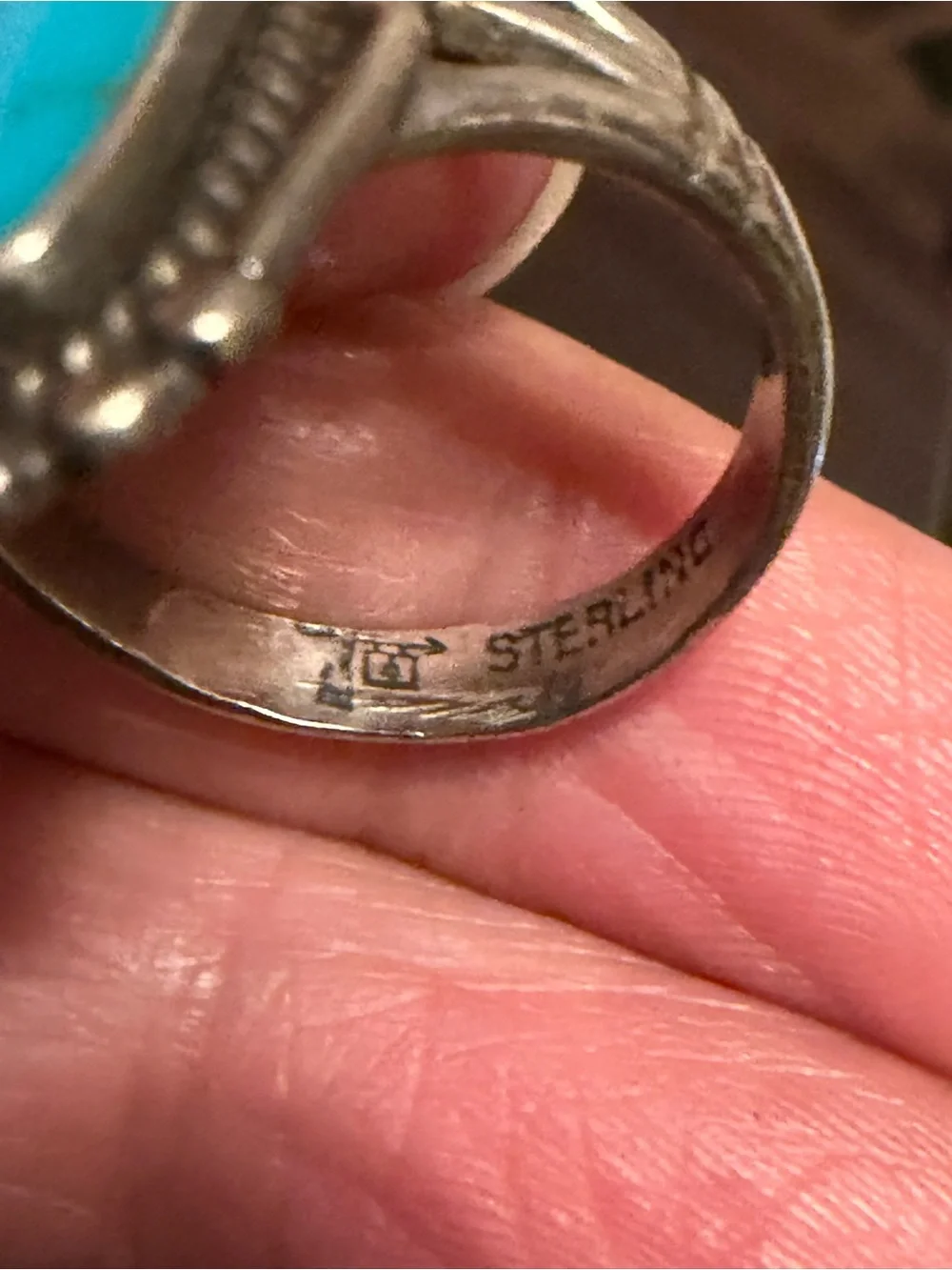 Vintage Bell Trading Post Native American sterling and turquoise ring